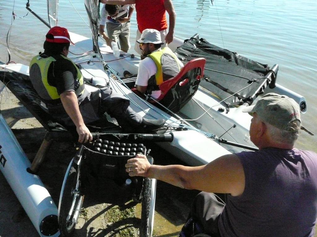 Spanish National Team members try a Weta in 2011 © Mike Wood